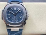 Patek Philippe Nautilus CH28-520 Automatic Movement Blue Leather Strap Blue 40.5mm Watch